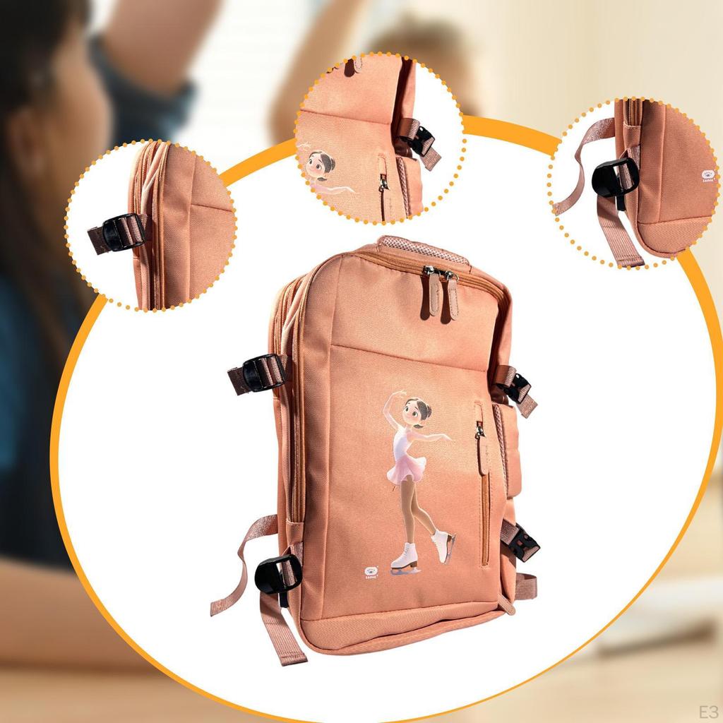 Borsa per Pattini da Ghiaccio Pattinaggio Artistico Grande Capacità Portatile Zaino a Rotelle