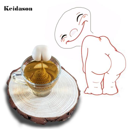 Puntos Silikon-Teesieb in Poo-Turd-Form, Filter-Ei, Streich-Trick-Requisiten, Getränke-Werkzeug