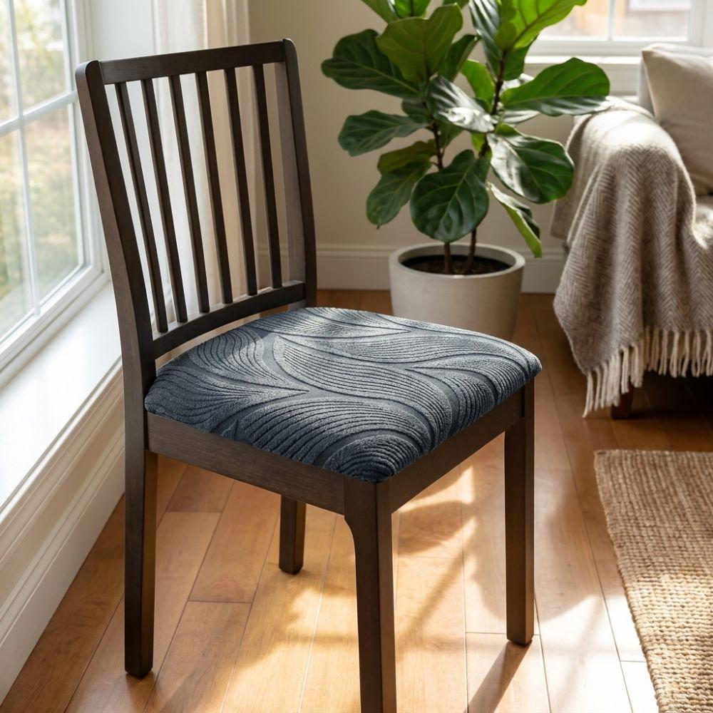 Solid Color Jacquard Chair Cushion Cover Elastic Chair Slipcover Four Season