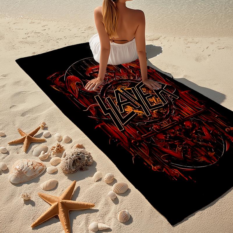 Ręcznik plażowy Slayer Blood Dripping Fashion: Idealne na letnie przygody Miękkie, chłonne i szybkoschnące, odpowiednie do pływania i kąpieli