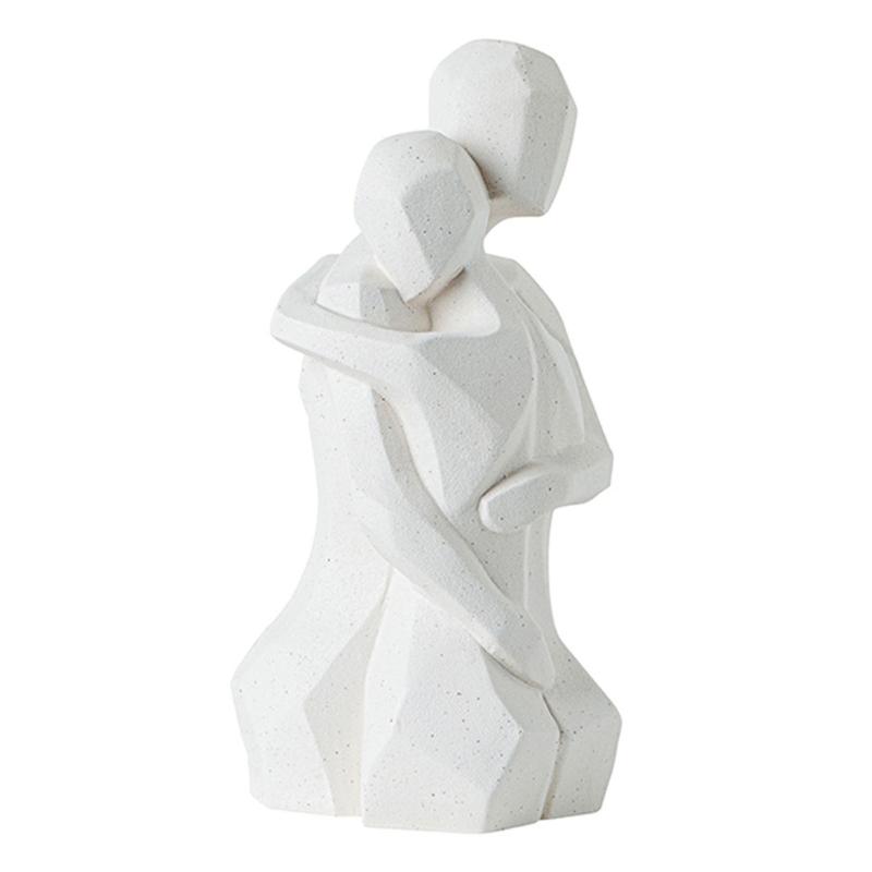 

Handcrafted Ceramics Embracing Couple Statue Symbolizing Love Artwork For Living Room Shelf Display S білий