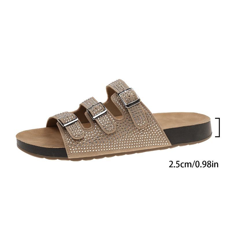 Flat Slippers for Women New Luxury Women Indoor Bottom Non Slip Cork Slippers Women's Beach Outdoor Home Flip Flops Sandals