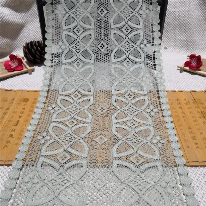 Width 20cm Elegant Beautiful Flowers Wide Lace Trim for Women Underwear Lace серый