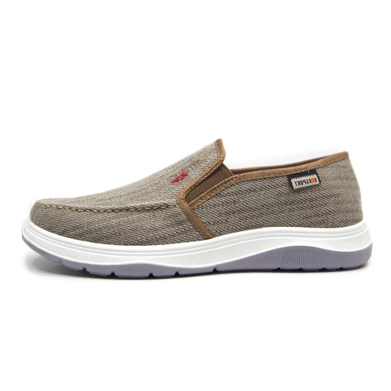 Old Beijing Cloth Shoes Men's Canvas Shoes Men's Autumn New One-pedal Shallow Mouth Dad Shoes Lazy Single Shoes