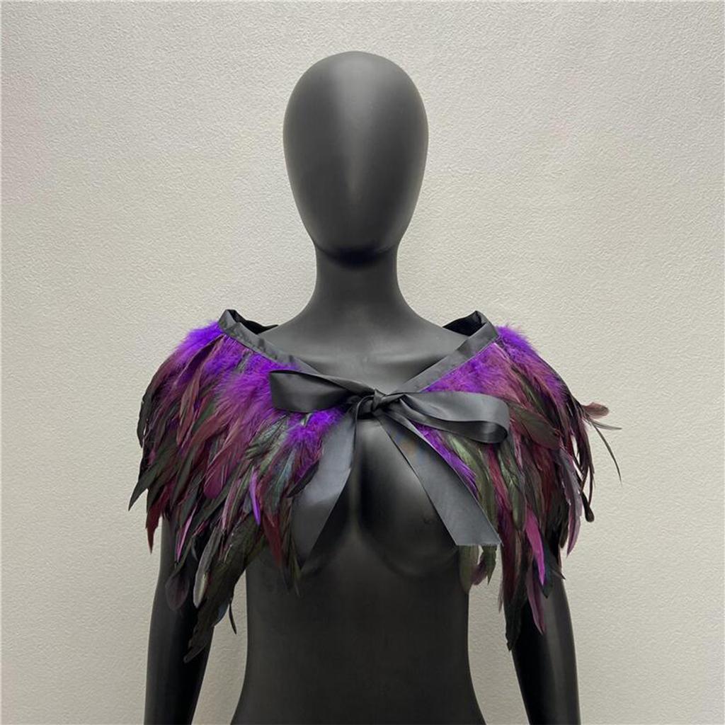 Gothic Feather Shawl Stage Makeup Ball Costume Accessories