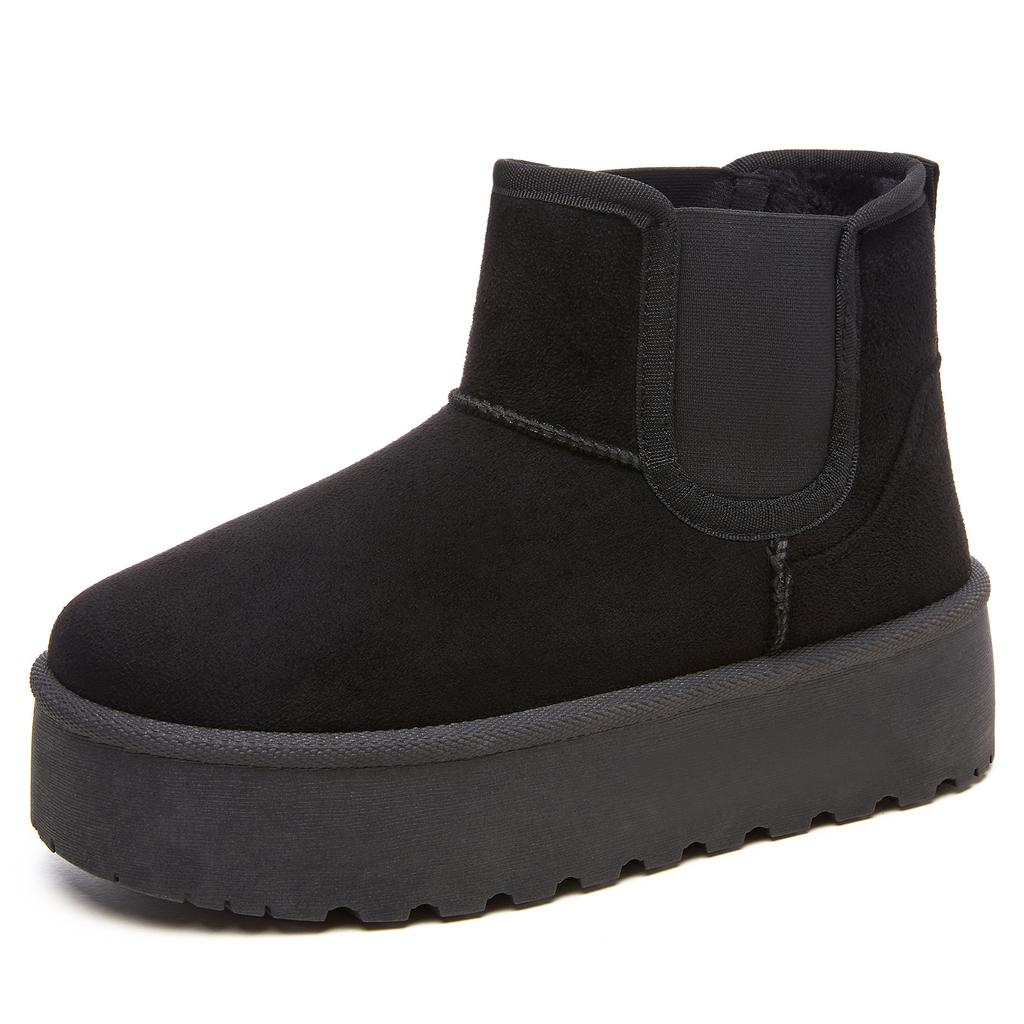 Shoes women's shoes versatile cotton boots winter new velvet thickened one-pedal snow boots thick-soled non-slip cotton shoes