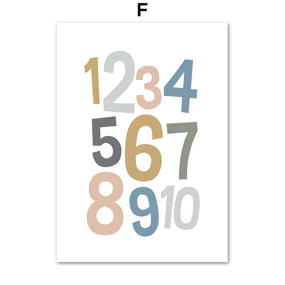 

Игровая комната мультфильм алфавит 123 Радуга детская настенная живопись на холсте плакаты на скандинавскую тему и принты фотографии декор для детской комнаты 21x30cm No Framed