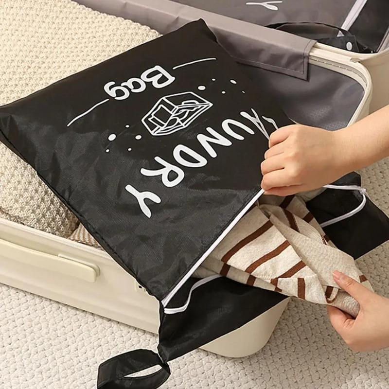 Waterproof Travel Laundry Bag with Zip Portable Reusable Dirty Clothes Storage Bag Swimming Fitness Beach Clothes Organizer Bags