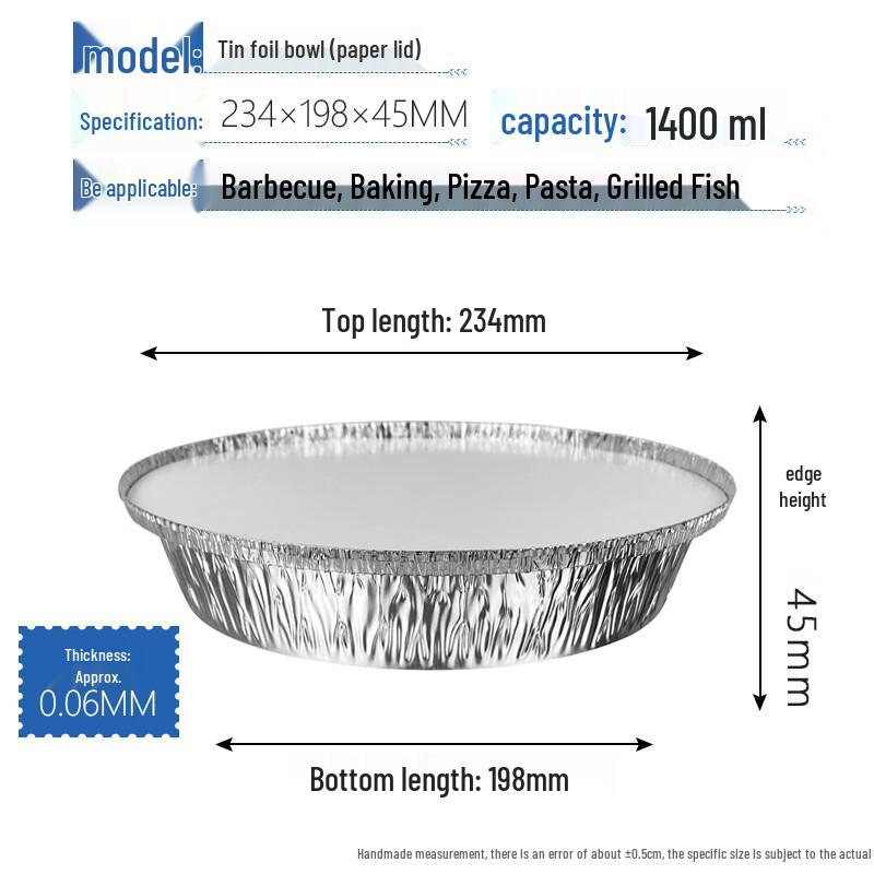 Disposable Round Aluminum Foil Takeaway Containers