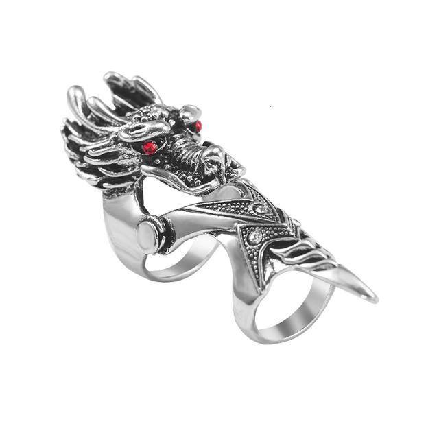 Exaggerated Vintage Dragon Knuckle Ring for Men Gothic Finger Ring Jewelry Statement Piece for Bold Fashionistas Party Gifts