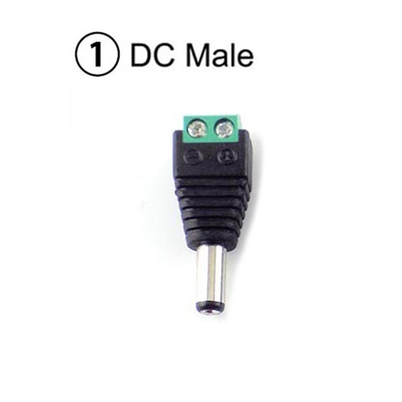 Male Female DC Connector 2.1mm X 5.5mm Power Plug Adapter for CCTV Cameras LED Strip Light
