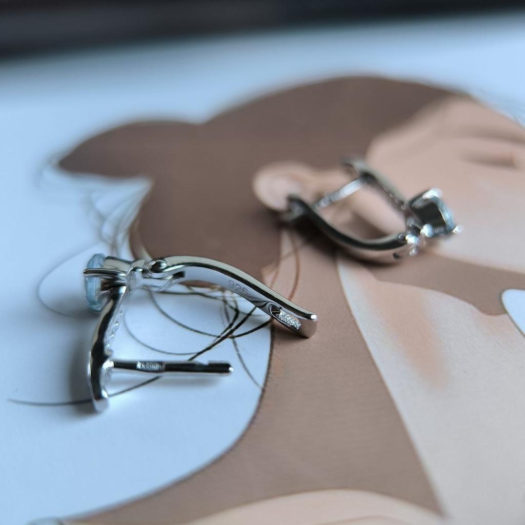 Серебряные серьги с натуральным топазом 1.361ct (2188247)