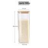 Square Glass Kitchen Storage Jar with Lid, Moisture-Proof Tea and Grain Container, Transparent