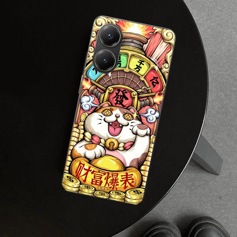 Lucky Cat Maneki Neko Japanese Phone Case Cover for Xiaomi Poco X6 X5 X7 Pro F7 Ultra Redmi 15C 15 13C 13 12C 12 10C 10 10A 9C 9