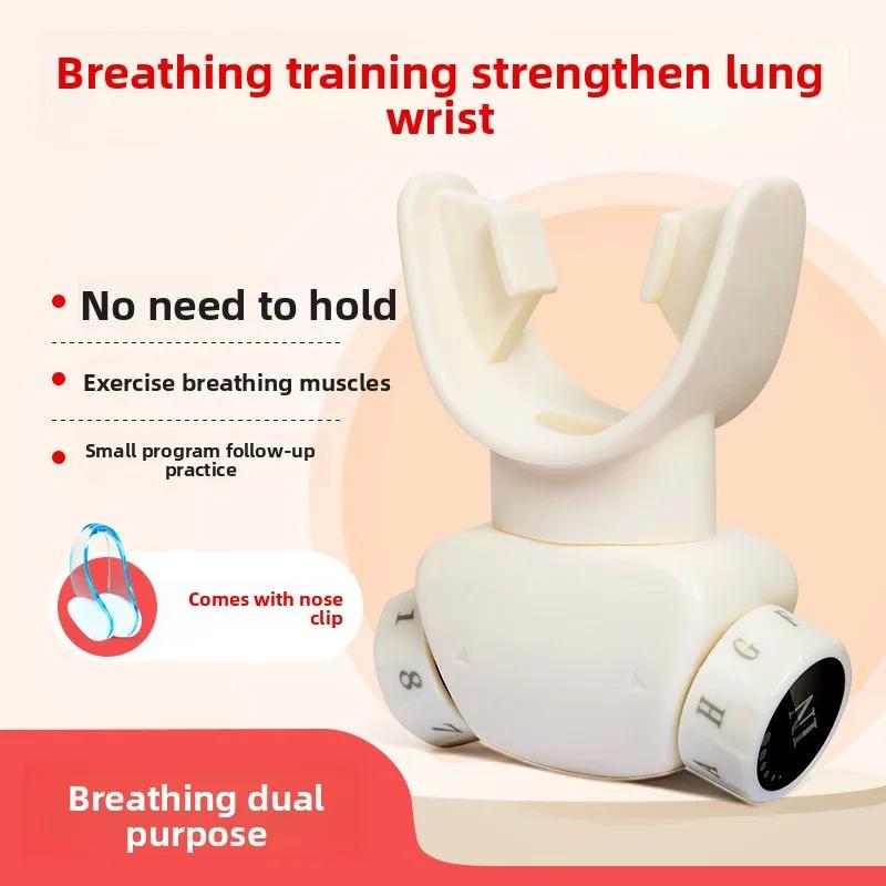 

Portable Breathing Trainer Adjustable Resistance Inspiratory Muscle Exerciser Compact Lung Capacity Device Easy Clean білий