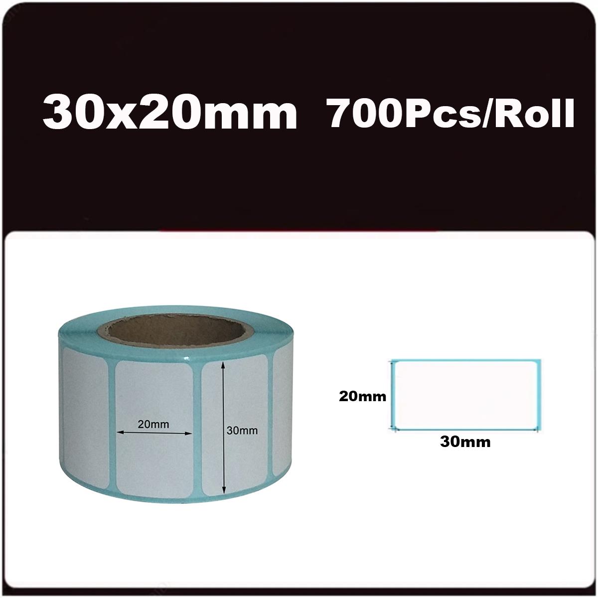 

20/30/40/50/60/70/80 ММ ШИРИНИ Чистий білий термопапер для прямого друку наклейка для штрих-коду Артикул етикетки Ціна в рулоні