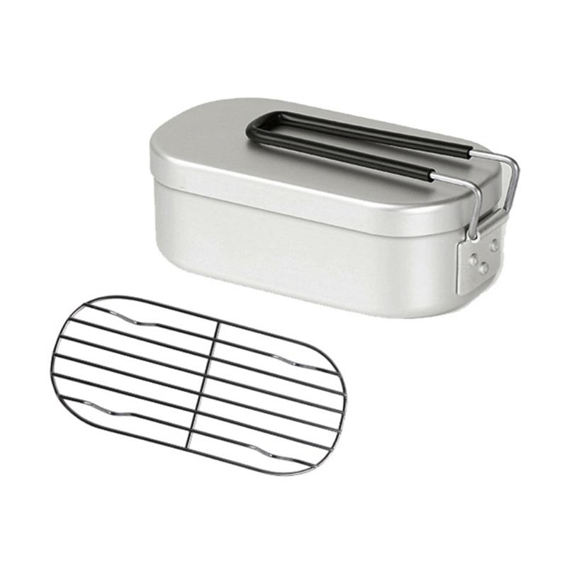 Aluminium-Mittagessenbehälter mit Griffen, isolierte Lunchbox für den Außenbereich, tragbare Camping-Bento-Box für Kinder und Erwachsene