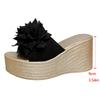 Fashion Flower Decor Wedge Sandals Women 2025 Summer Chunky Platform Beach Slippers Woman Plus Size Fashion Thick Bottom Sandalias Mujer