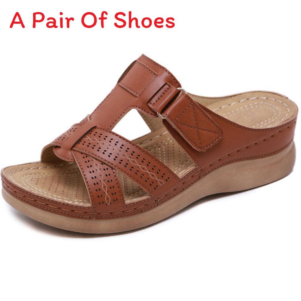 Summer Womens Open Toe Pu Sandals With Cross Strap Hollowout Platform For Beach And Casual Wear