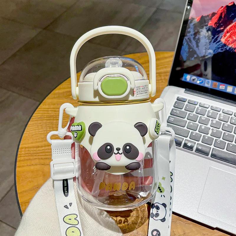 Large Capacity Portable Shoulder Strap Big Belly Girls Plastic Cup for Children To Drink Outdoors Slanted Cross Water Kettle