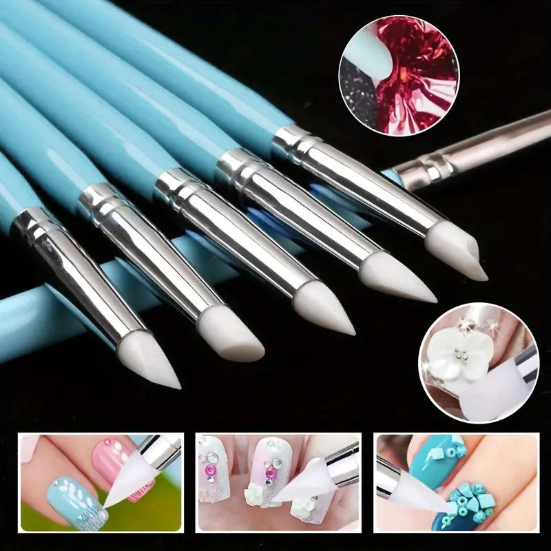 5Pcs/Set Clay Modeling Sculpting Kit Silicone Tip Clay DIY Craft Pottery Tool