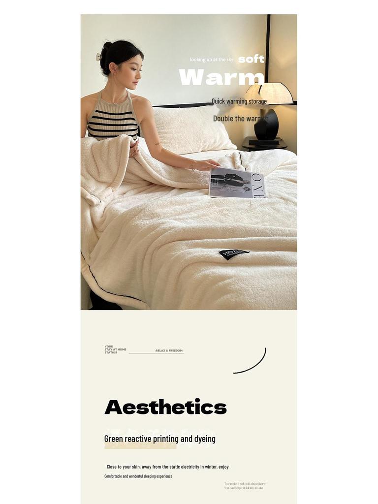 Plush Luxury Cotton Velvet Coral Blanket