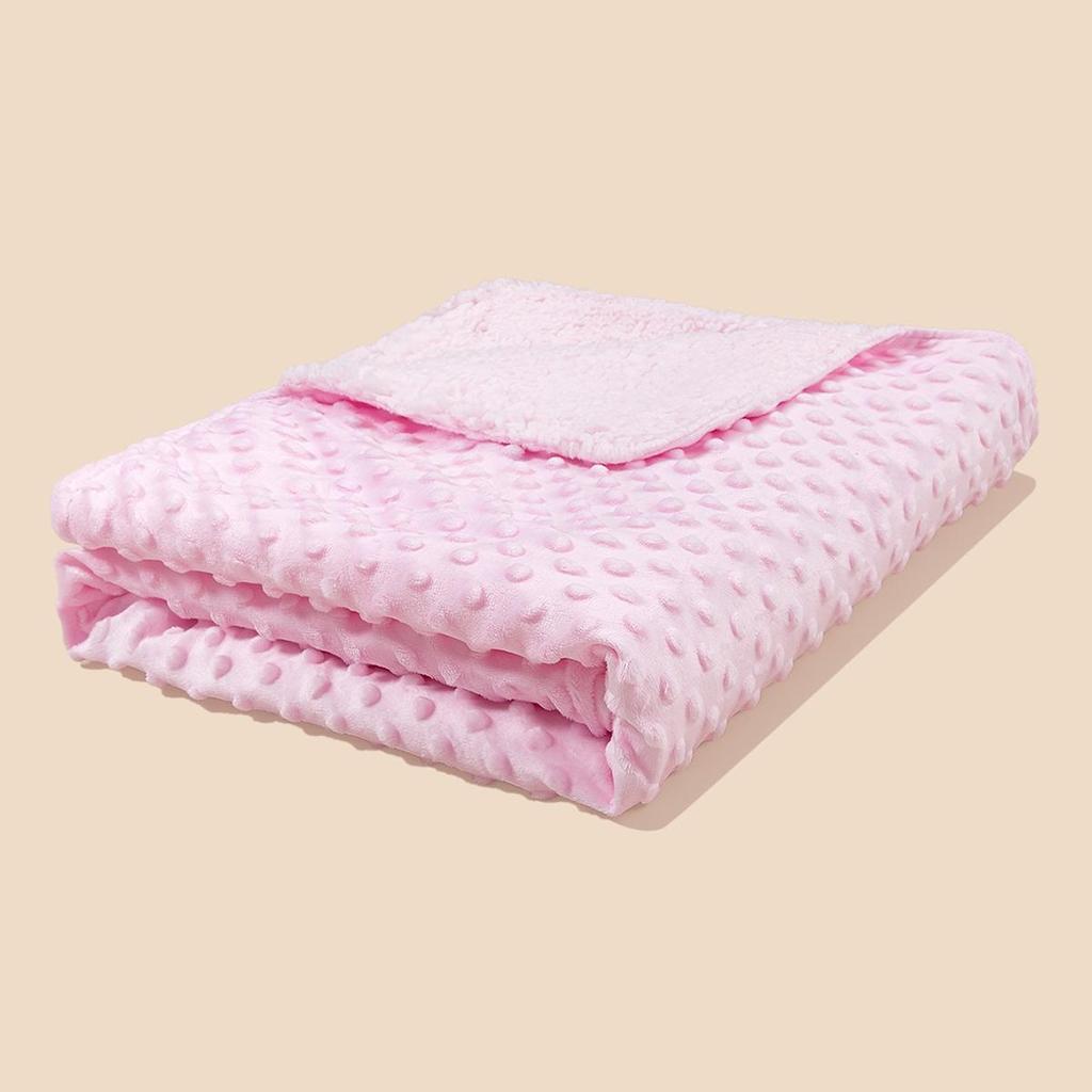 Spring & Autumn Velvet Lambswool Baby Swaddle Blanket - Double-Layer, Foldable & Thickened for Comfort and Warmth