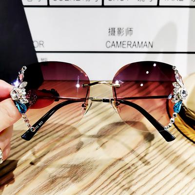 Tide Gürtel Sonnenbrille für Damen mit UV-Strahlung Großes Gesicht Rundes Gesicht Schlankmachende Sonnenbrille