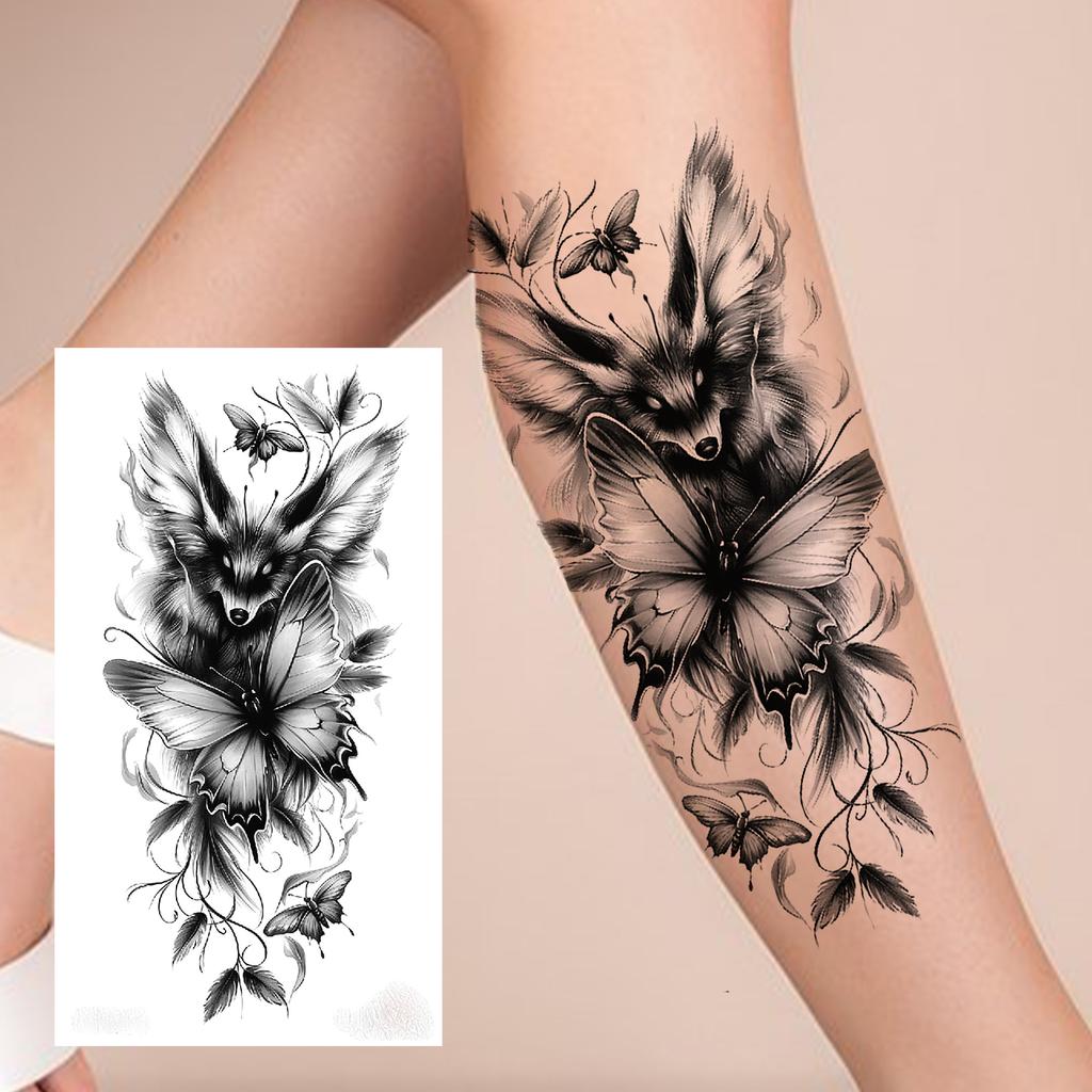 1 Sheet Black Henna Mandala Flower Temporary Tattoos For Women Girls Fake Lace Tattoo Sticker Disposable Decoration Adults Tatoo