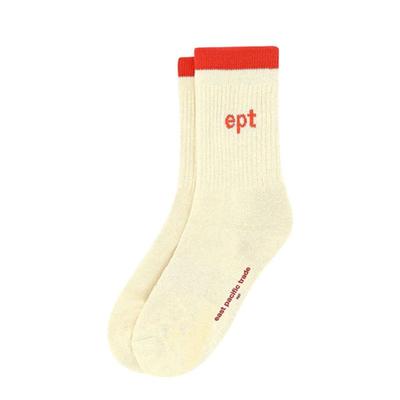 EPT LINE LOGO SOCKS (IVORY_ORANGE)