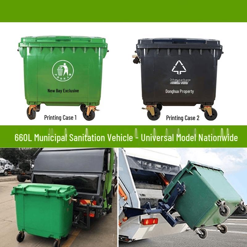 Jundingying 660L Heavy-Duty Waste Bin with Wheels and Lid