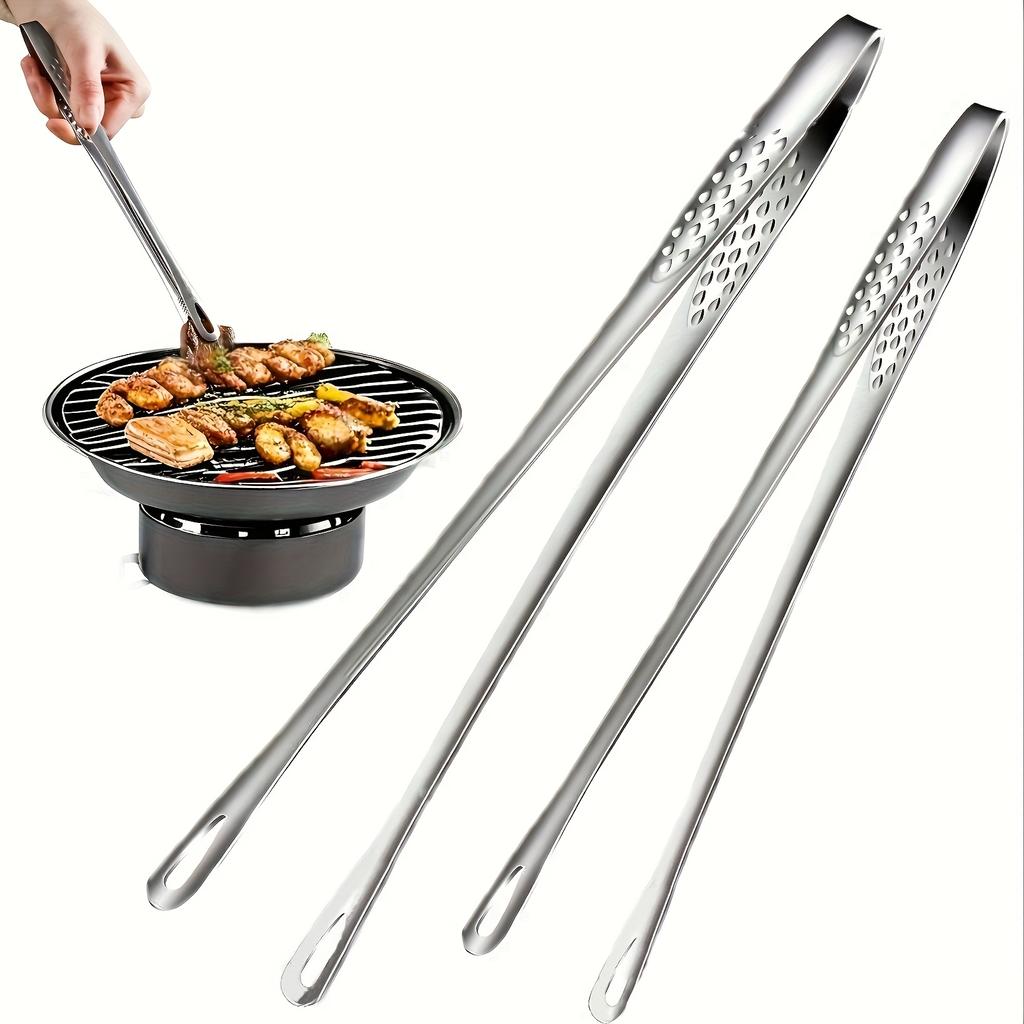 1-Piece/2-Piece Stainless Steel Multi-Functional Tongs, Heavy-Duty Food Tongs for Grilling, Baking, Camping, BBQ, and Buffet - Durable Kitchen and