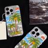 Creative Coconut Tree Applicable iPhone15PRO Mobile Phone Case 14 Apple 13 Feather Yarn 12 Hard 11 Explosive 16 Couple x New