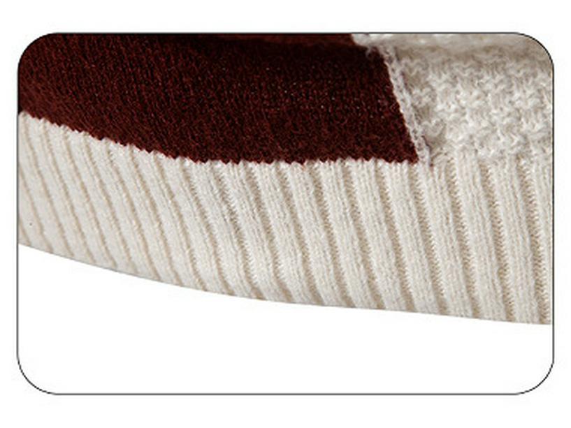 2024 Men's Color Block High Neck Sweater, Trendy Plus Size Knitwear for Autumn/Winter