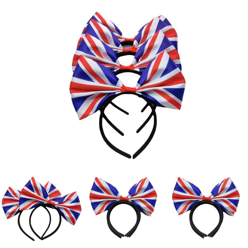 Stilvolles Union Jack Haarband Alice Stirnband Mit Großer Schleife Für Männer Und Frauen Platinjubiläum