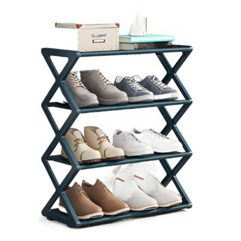 Steel Pipe Assembly Shoecase Dustproof Shoes Storage Cabinet Simple X-Shaped Shoe Rack  Students