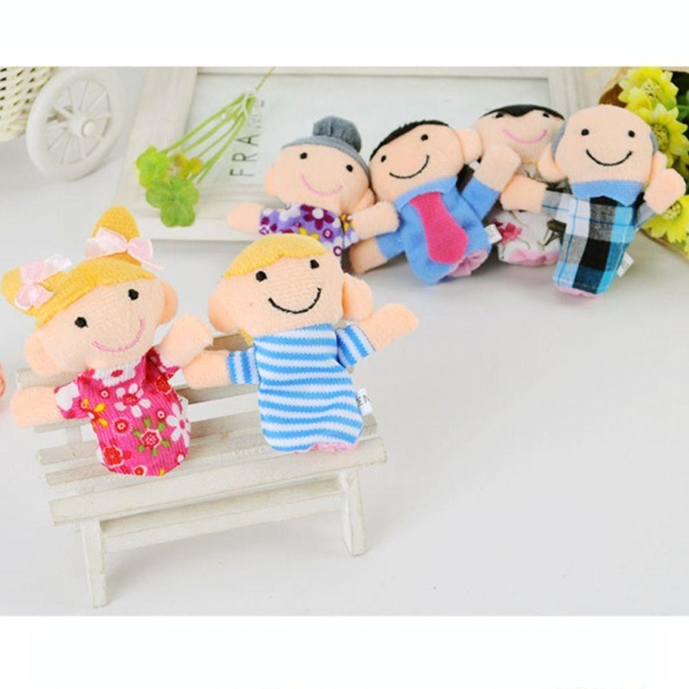 Lot de 6 Marionnettes à Doigts Douces en Peluche Marionnettes en Tissu Velours Jouets Jouets d'Éveil Jouets pour l'Heure du Conte