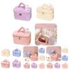 Portable Plush Toiletry Bag For Women With Multiple Compartments And Easy-to-use Dual Zipper