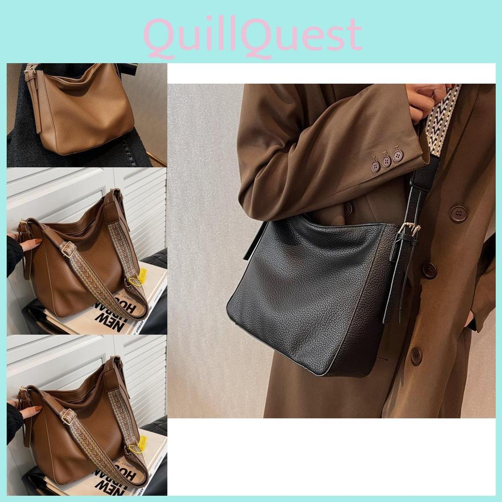 Stylish Versatile Large Capacity Pu Leather Bucket Bag For Everyday Commuting Use