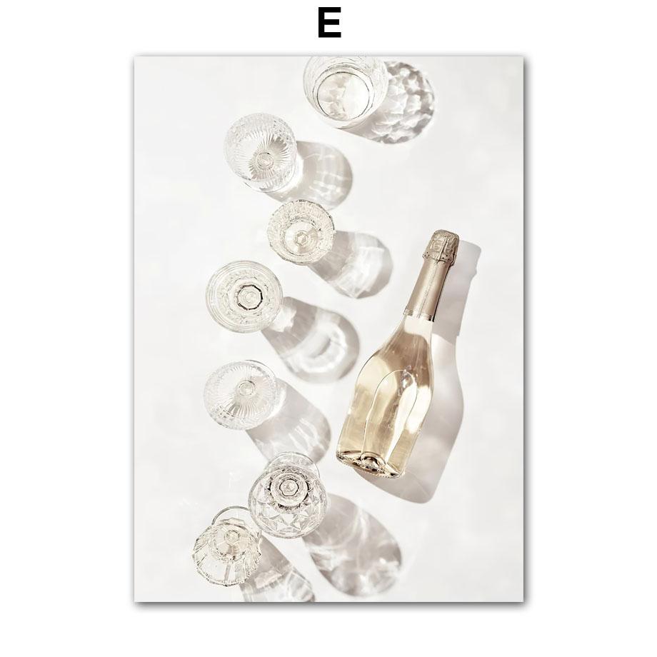 Vintage Black White Pairs City Golden Champagne Girl Wall Art Print Posters Living Room Decoration Home Canvas Painting Pictures
