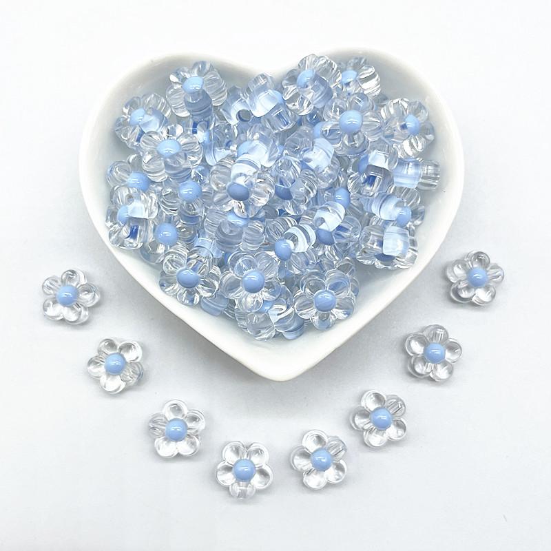 NEW 30pcs 12mm Clear Acrylic Sunflowers Beads Loose Spacer Beads for Jewelry Making DIY Handmade Accessories (Hole:3.0mm)