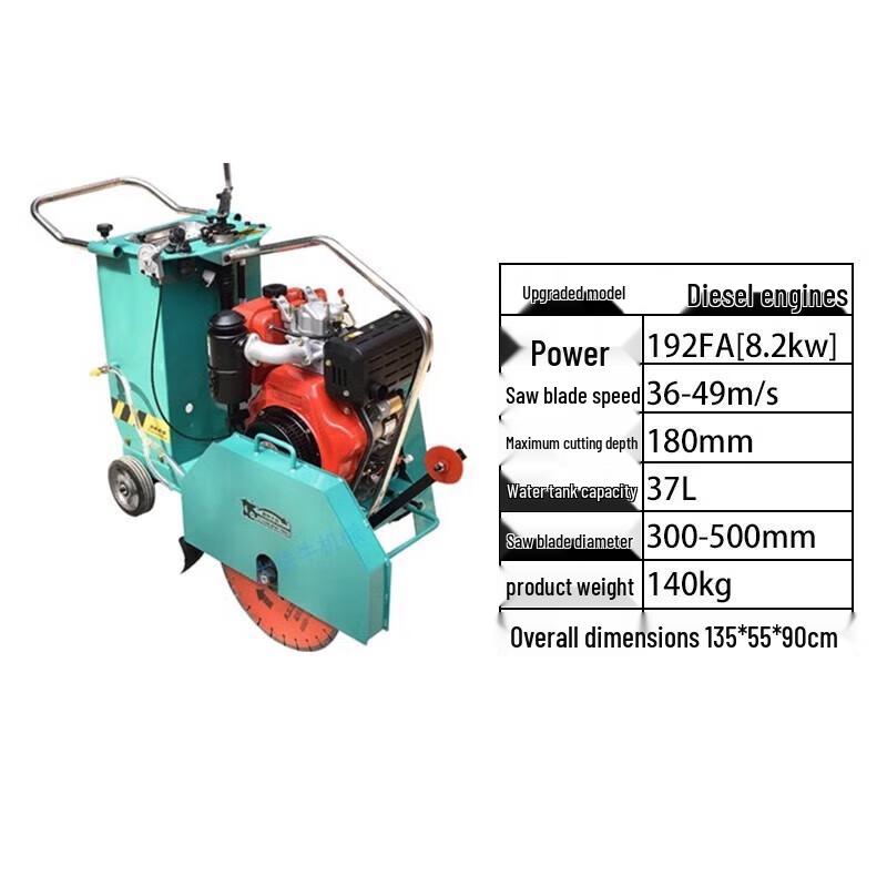 Kedehe 8,2 kW Diesel Betongveiskjærer CN-plugg (adapter inkludert)