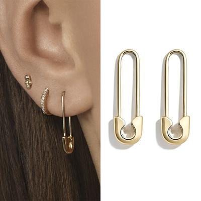 Ohrstecker Strass Gothic Ohrringe Zubehör Einfache Ohr Manschette Punk Hip-Hop 4 teile/satz Sicherheitsnadel Gold Schmuck Kreative Büroklammer Weibliche Accessoires
