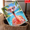 Pearl Painting 5D DIY Flamingo Tropical Summer Decorative Painting. Cute Birthday Gift. Handmade Art Painting