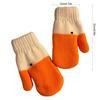 Yousheng 2 Pairs Cartoon Goose Knitted Mittens Autumn Winter Women Couple Fingerless Gloves Outdoor Cold Weather Windproof Warm Thick Thermal Gloves