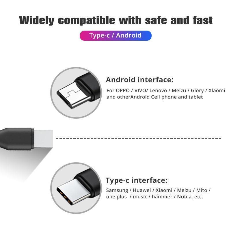 1PC 2 In 1 USB Type C Micro USB C Cable Mobile Phone Fast Charging Cable For Huaiwei Samgsung Xiaomi Type C Charge Cord Wire