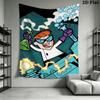 Dexter's Laboratory Wall Tapestry Aesthetic Wall Hanging Printed Fabric Blanket Decorative Tapestries for Bedroom Living Room Home Decor