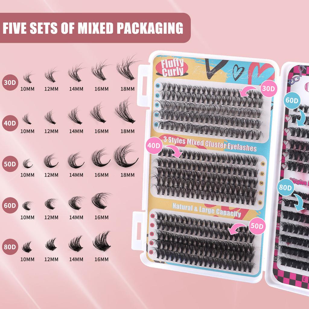 Diy Single Tuft Of Hair Mixed Large Capacity Eyelash Book Natural Thick D Song Segmented False Eyelashes