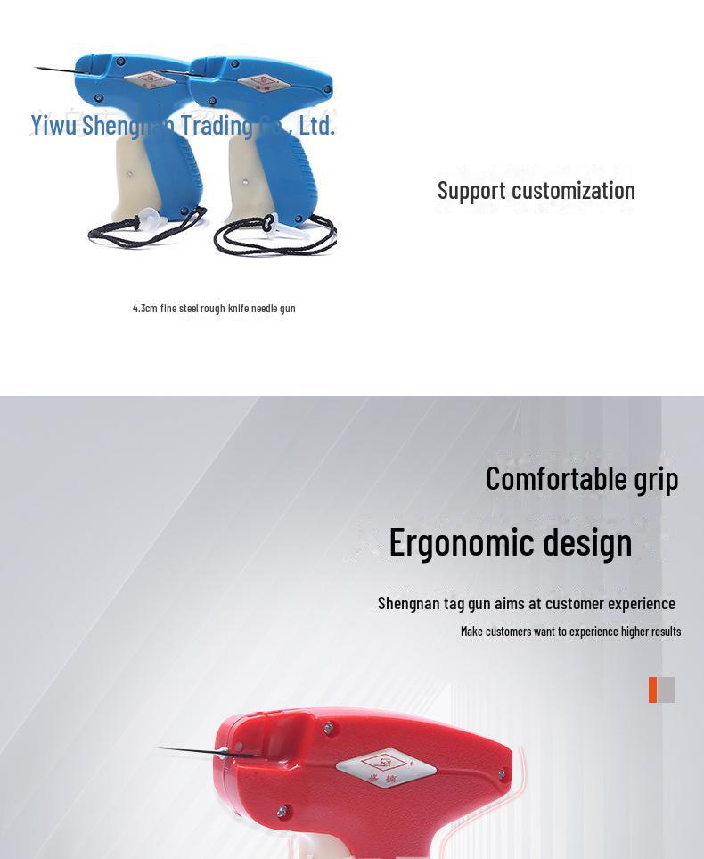 Shengnan Tag Gun Set: Fine & Thick Glue Needle Tagging Tool with Extended Length for Labels.