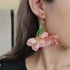 Romantic Burgundy Flower Earrings Exaggerated Pink Face Small Earrings High-End Ear Jewelry